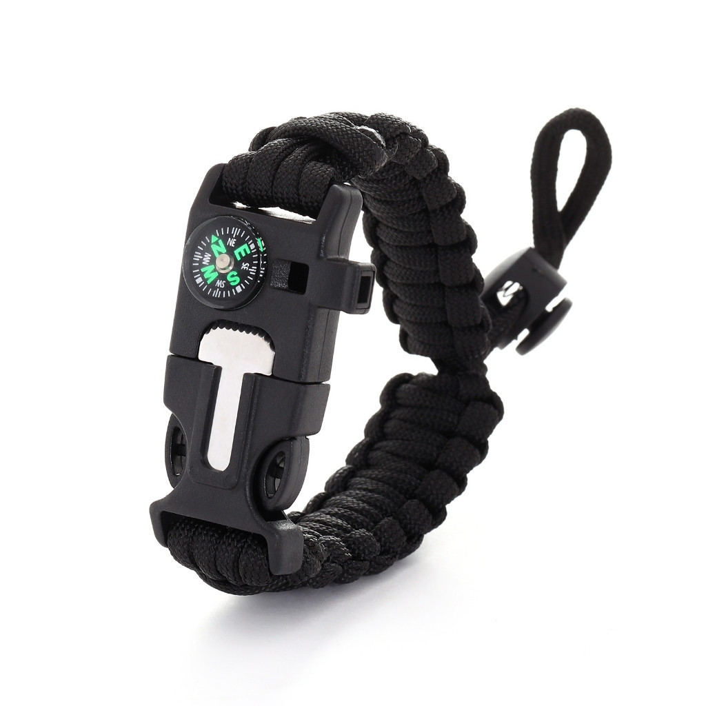 เชือกพาราคอร์ด กาไลเชือก พาราคอร์ด Paracord สายรัดข้อมือพาราคอร์ด เข็มทิศ นกหวีด เดินป่า แคมป์ปิ้ง