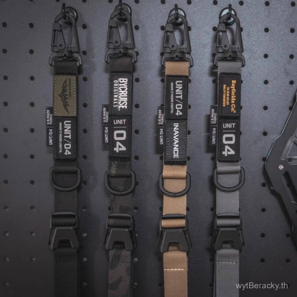 สายรัดแขวนสำหรับตั้งแคมป์กลางแจ้ง Unit04 ตะขอสายรัดลายพรางสีดำยุทธวิธี กระเป๋าเก็บของแคมป์ปิ้ง โคมไฟ ปรับได้หลายฟังก์ชัน