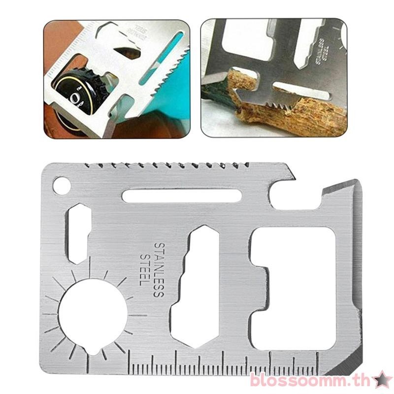 Bloss การ์ดช่วยชีวิตที่ทนทาน 11 in 1 EDC Survival Tool บัตรเครดิตกระเป๋าเครื่องมือของขวัญ