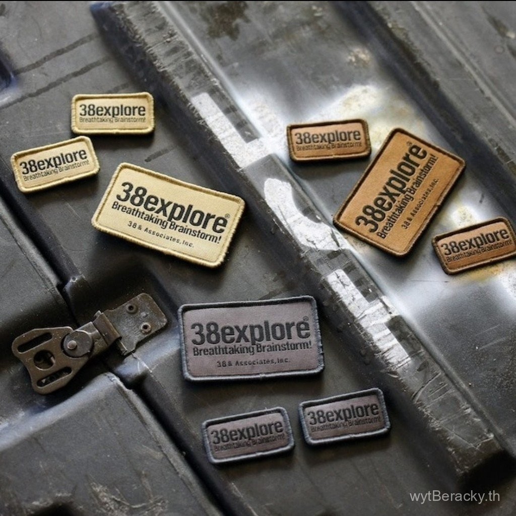 38explore แพทช์แคมป์ปิ้งกลางแจ้ง แพทช์กำลังใจ ยุทธวิธีทหาร อุปกรณ์แคมป์ปิ้งสีดำ ฝาครอบถังแก๊ส ติดด้วยเวลโคร