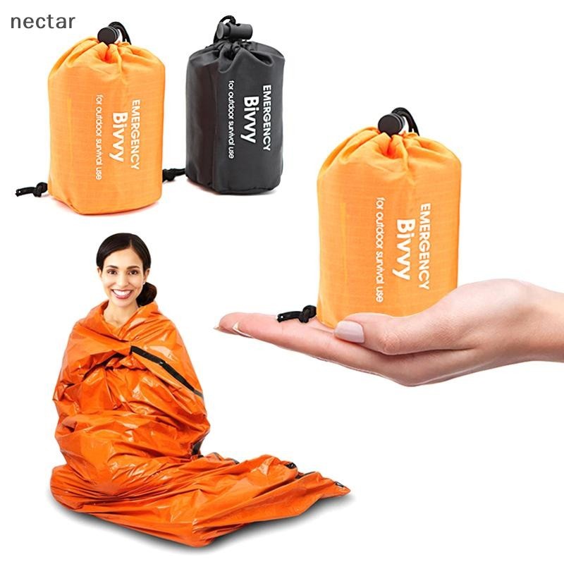 Tar ถุงนอนฉุกเฉินกันน้าพิเศษ Mylar ผ้าห่มความร้อนน้าหนักเบา Survival ถุงนอนอุ่นสาหรับตั้งแคมป์เดินป่า N
