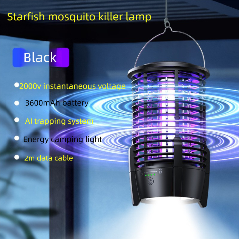2025 ใหม่ CrossBorder Starship โคมไฟฆ่ายุง Fly Trap ในครัวเรือนกลางแจ้งอิเล็กทรอนิกส์ยุง Killer Camping โคมไฟกันน้า OneClick