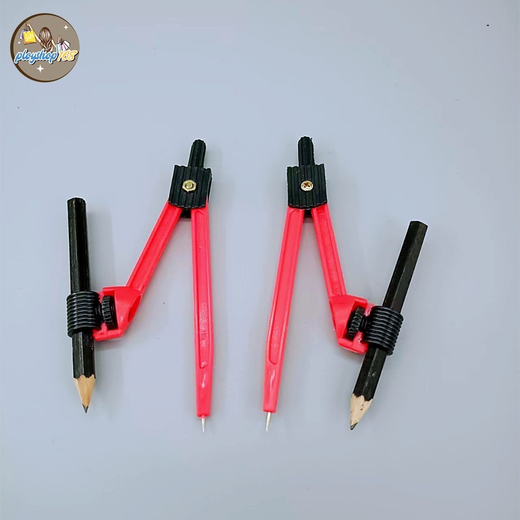 เครื่องเขียนเข็มทิศพลาสติก พร้อมดินสออุปกรณ์เสริม