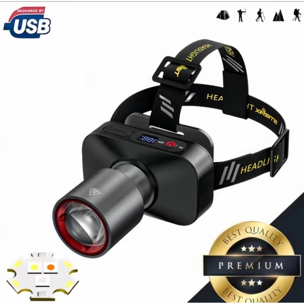 พร้อมส่ง ไฟฉายคาดหัว ไฟคาดหัว ส่องไกล ไฟคาดหัว LED ส่องกบ เดินป่า ลุยฝนได้ สว่างมาก รับประกันความ สว่าง L42