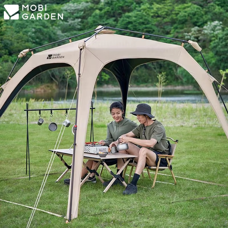 Mobi GARDEN Quick Open Canopy Outdoor Camping ครีมกันแดดยางสีดาครีมกันแดด Shed Holiday Dome หลังคาอัตโนมัติ PO80