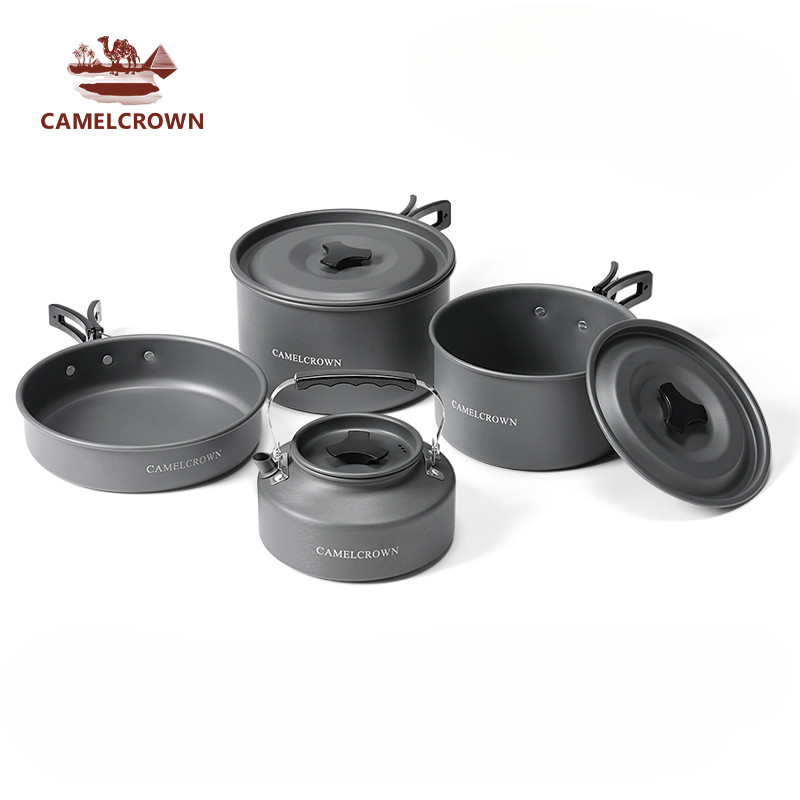 CAMEL CROWN เครื่องครัวอลูมิเนียมอัลลอยด์ แบบพกพา สาหรับตั้งแคมป์กลางแจ้ง