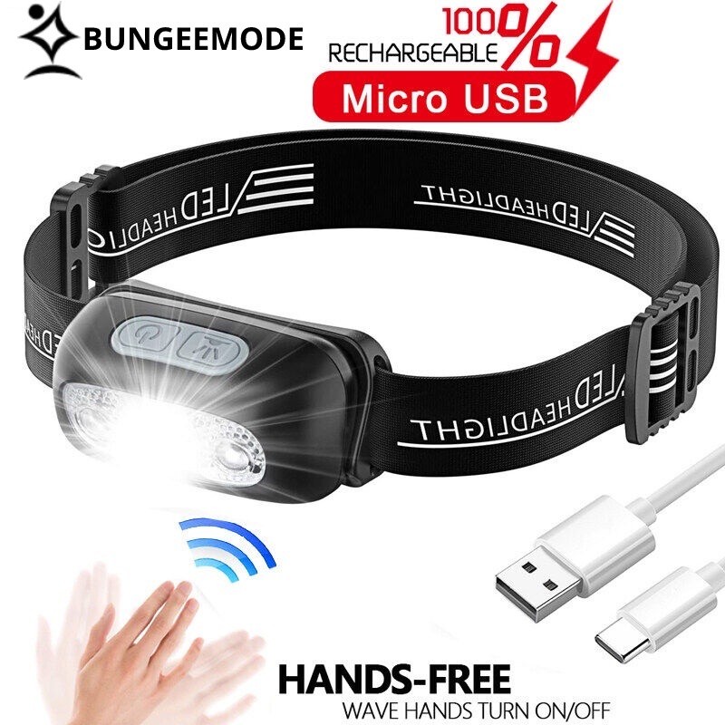 ไฟฉายคาดหัวแบบชาร์จได้ไฟฉายคาดหัว LED USB กันน้ำใช้กลางแจ้งตกปลาไฟฉายคาดหัวไฟฉายคาดหัวแท้ไฟฉายคาดหัวled 2022ไฟคาดหั