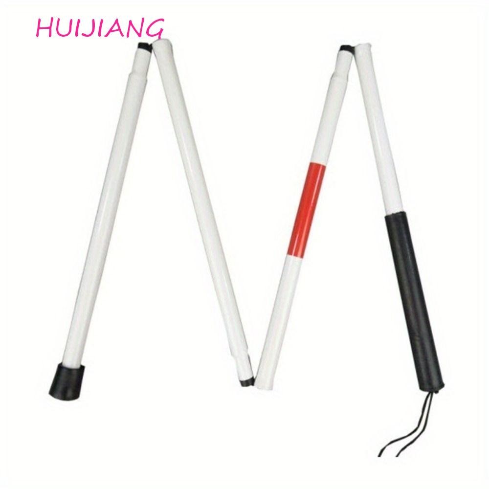 HUIJIAN ไม้เท้าตาบอดปรับความสูงสะท้อนแสงพับ Cane Mobility Aids แบบพกพาทนทาน Antislip Grip Visually Impaired Crutch Cane Elder