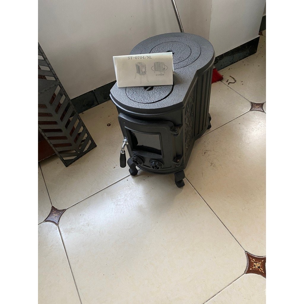 นาฬิกาเหล็กหล่อ เตาไม้ สำหรับเต็นท์กลางแจ้ง แบบพกพา สำหรับทำอาหารในลาน แคมป์ปิ้ง การทำความร้อนด้วยไม้ ขนาดเล็ก สไตล์เดียวกัน