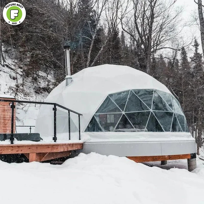 6m เต็นท์ทรงกลมสำหรับสวนแบบอิกลู เต็นท์หรูหราสำหรับการตั้งแคมป์ บ้านกลางแจ้ง เต็นท์แคมป์ปิ้ง รีสอร์ท โรงแรม เต็นท์โดมในป่า