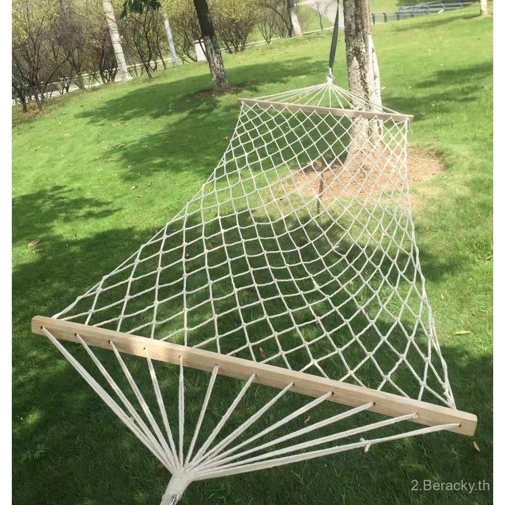 คัดสรรระดับพรีเมียม ชิงช้าไม้เนื้อแข็งกลางแจ้ง ไม้เท้าไม้เนื้อแข็ง ชิงช้าผ้าฝ้ายเดี่ยวและคู่ ตาข่ายไม้ในร่ม ถุงตาข่ายเชือกฝ้าย