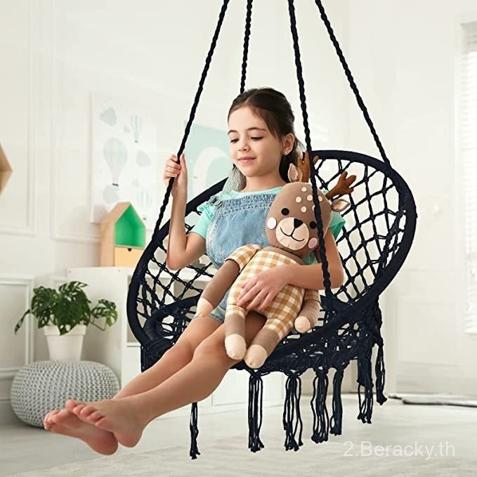 คัดสรรระดับพรีเมียม ตะกร้าแขวน เก้าอี้แขวน สไตล์นอร์ดิก แฮมม็อค ผ้าฝ้ายเชือกทอ ตะกร้าแขวน ห้อยระย้า ตะกร้าแขวน