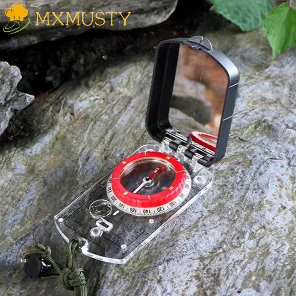 MXMUSTY ตั้งแคมป์เข็มทิศน้าหนักเบาปรับ ธันวาคมฐาน ตั้งแคมป์อยู่รอดเข็มทิศแบบพกพาส่องสว่างกันน้าที่มีไฟ นา เรืองแสงแหวนเข็มทิศเดินป