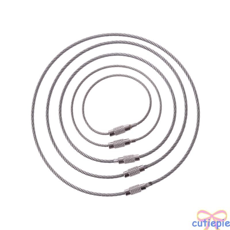 Stainless Steel Wire Keychain Cable for Key Ring Chain Outdoor Luggage Tag Loop