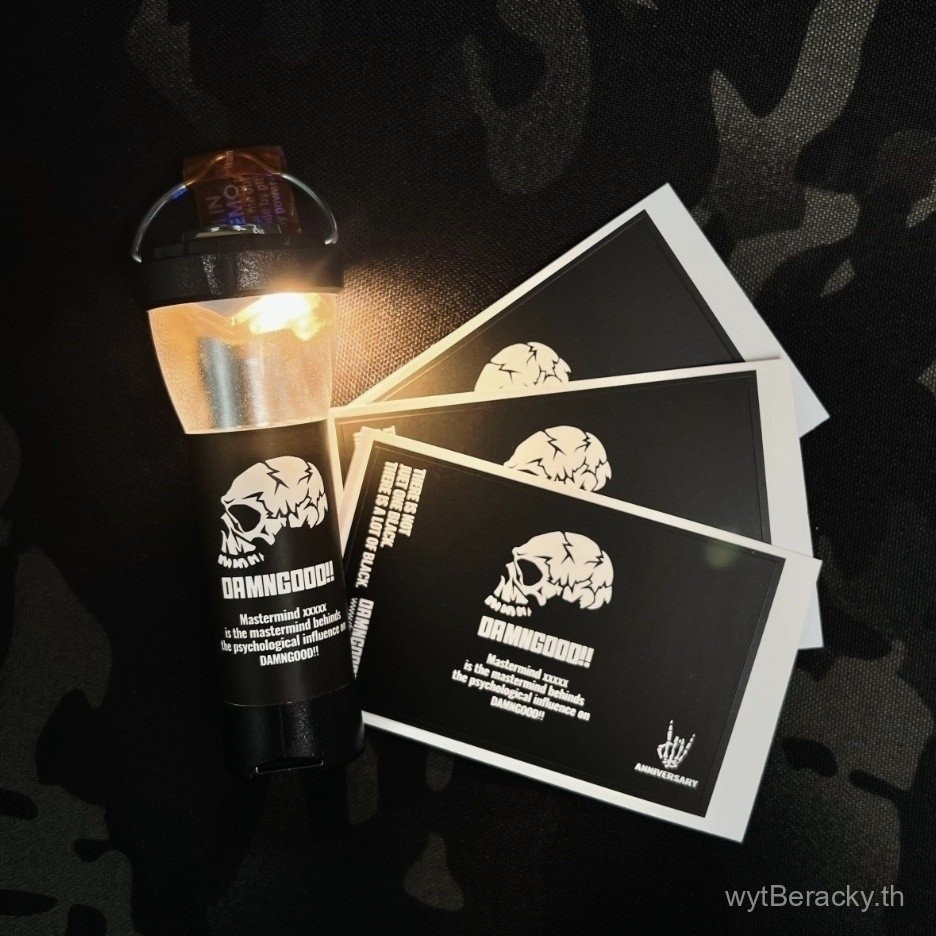 Damngood Skull DW UNIT04 อุปกรณ์ตกแต่งแคมป์ปิ้งกลางแจ้งสีดำ GoalZero Light GZ Light สติกเกอร์