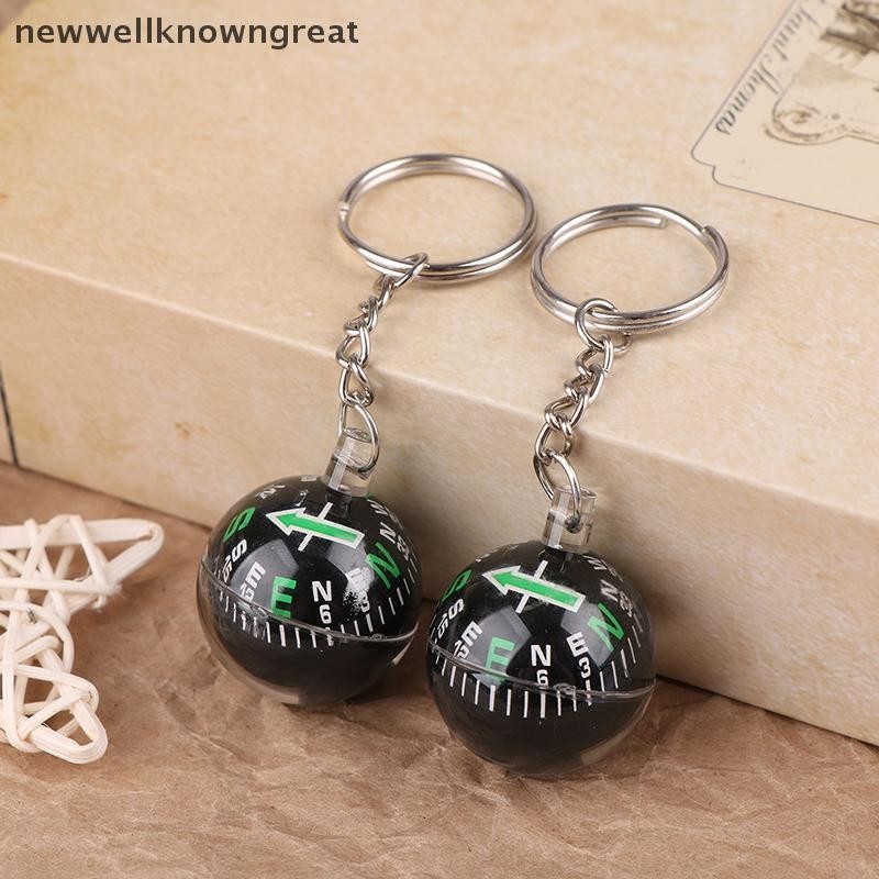 ใหม่wellknowngreat แบบพกพาน้าหนักเบาเข็มทิศฉุกเฉิน Outdoor Survival พวงกุญแจ Ball Compass เครื่องมือ CAD