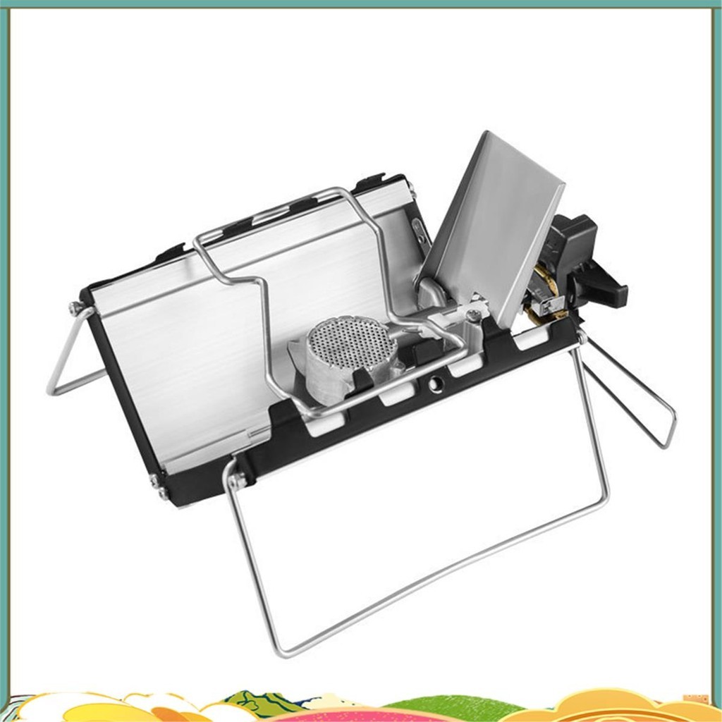 เตาตั้งแคมป์ซุปเปอร์กลางแจ้งแบบพกพากันลมชิ้นส่วนปิกนิกเทปคาสเซ็ตกาลังสูง