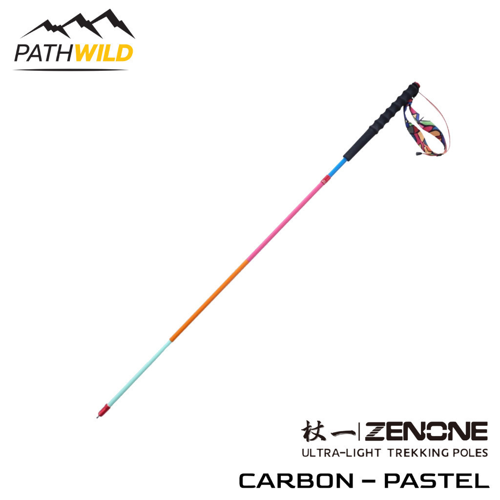 ไม้เท้าเดินป่า ZENONE CARBON  PASTEL ไม้เท้าสำหรับเดินป่า วิ่งเทรล ผลิตจากคาร์บอน แข็งแรง น้ำหนักเบา พับเก็บได้