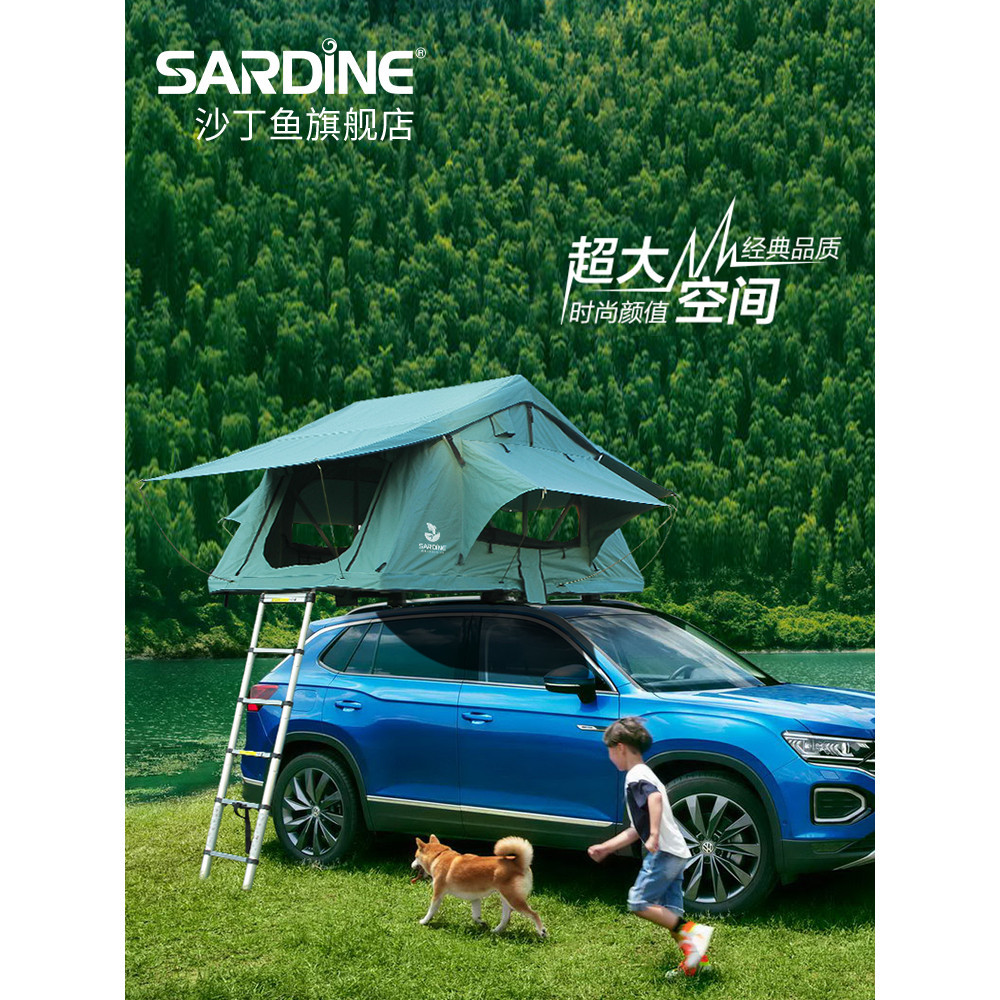 เต็นท์หลังคาซาร์ดีน Raptor ปืนใหญ่กำแพงเมืองจีน พับได้ หลังคาอ่อน เต็นท์แคมป์กลางแจ้งสำหรับรถ