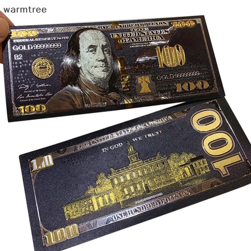 Warmtree Antique ck Gold Foil USD 100 ที่ระลึกธนบัตรตกแต่งใหม่