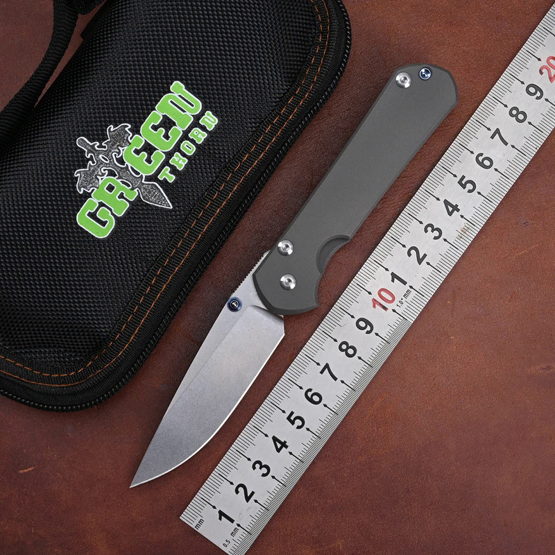 Green Thorn Small Sebenza 31 Folding Knife VG10 Blade Titanium Handle Utility Camping Hunting Survival Pocket Gray Knive