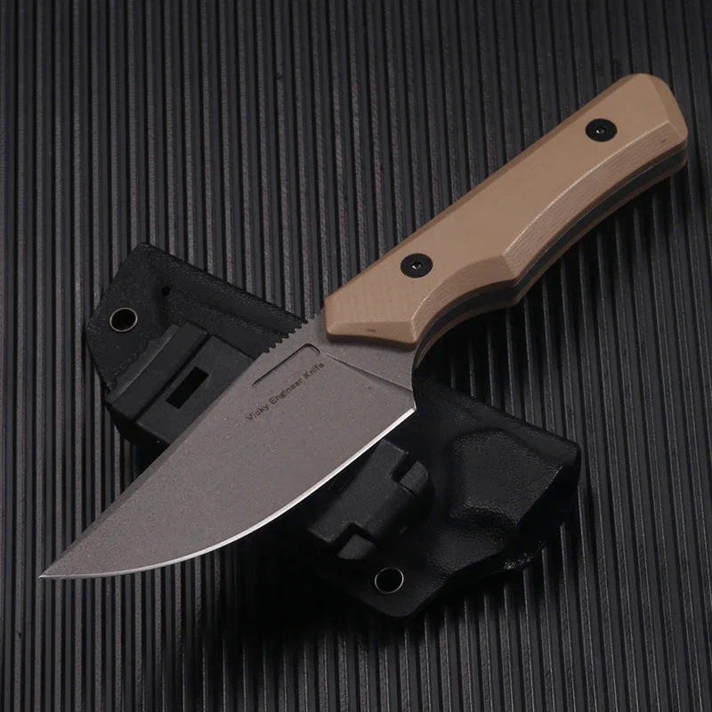 CIVIVI M2 Spare fixed blade knife with Kydex sheath belt clip tan G10 handle 78 cm satin D2
