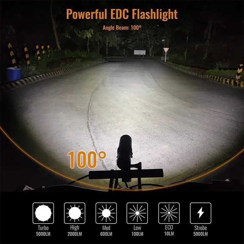 SP33S USB Sofirn C Rechargeable XHP702 5000lm Powerful LED Flashlight 26650 21700 Torch with Power