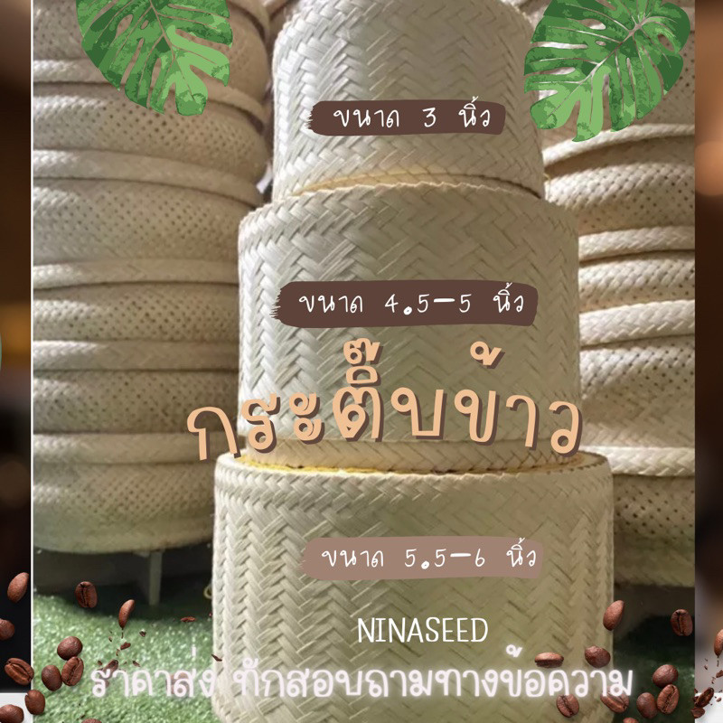 กรอกโค้ด HE4VR2 ลดทันที 15 กระติ๊บข้าวเหนียวขนาดพกพาและผ้าขาวบางรองข้าว มีราคาส่ง