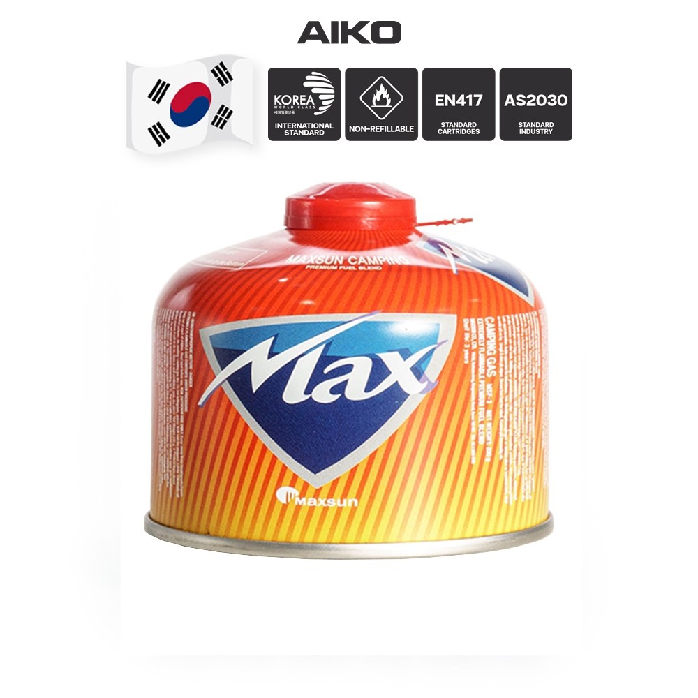MAXSUN MAX230 แก๊สซาลาเปา แก๊สเกาหลี รับรองมาตรฐาน EN417 Screw Type แก๊สกระป๋อง นำเข้าจากเกาหลี