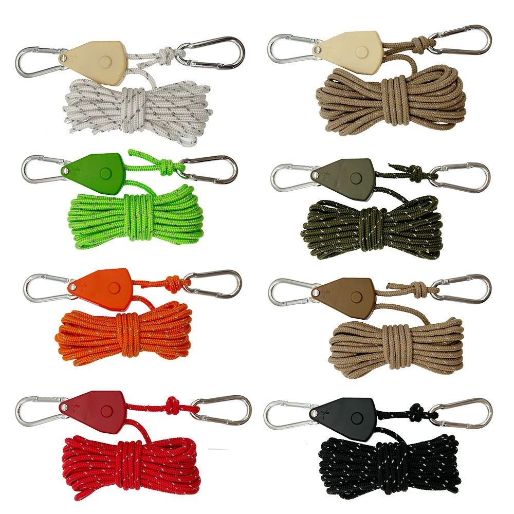 AUKKI ยาว 45 เมตร เชือกเต็นท์ เชือกรอกปรับระดับได้ เชือกสมอ เมตรปรับเชือกรอกสาหรับเต็นท์ตั้งแคมป์กลางแจ้ง