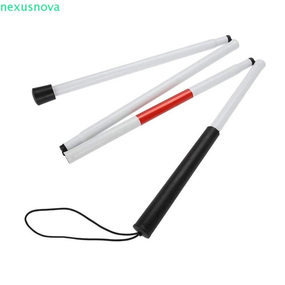 NEXUSNOVA ไม้เท้าตาบอด พับได้ ปรับระดับได้ อลูมิเนียม จับกระชับ ปลอดภัย มีส่วนสะท้อนแสง สำหรับการเดินป่าและผู้สูงอายุ