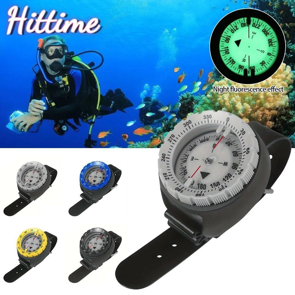 Hittime กลางแจ้ง Professional ดาน้า Luminous เข็มทิศสายคล้อง Strong Magnetic 50M นาฬิกากันน้าดาน้าเข็มทิศ M8S3