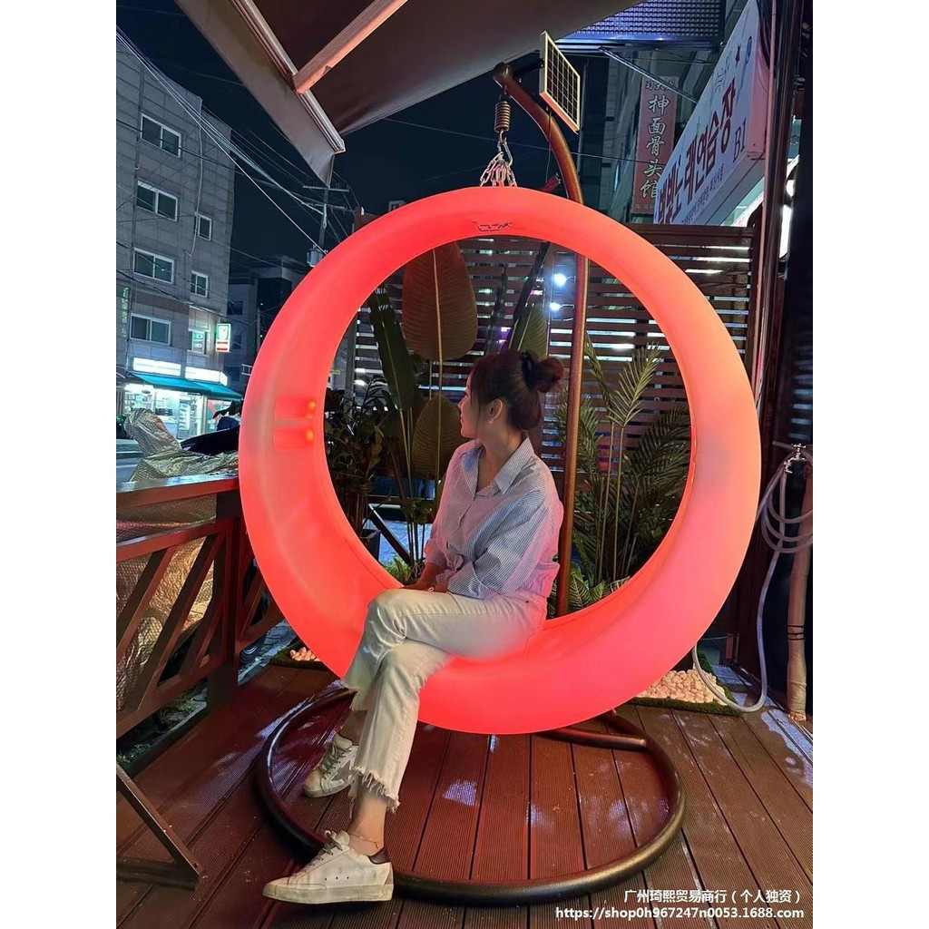 Swing เปลญวนพักผ่อนกลางแจ้ง Luminous Chimonth ที่นั่งเก้าอี้โยก B4XM Courtyard Solar Bright แขวนเก้าอี้ในร่มเด็ก Influencer