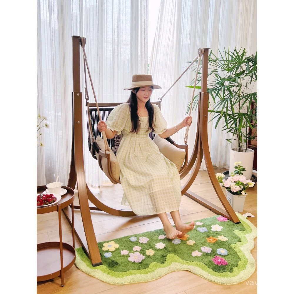 สวิงลานกลางแจ้งสวนเปลญวนเดี่ยวเก้าอี้โยกระเบียงกลางแจ้งเก้าอี้เปล Influencer Courtyard Swing แขวนเก้าอี้