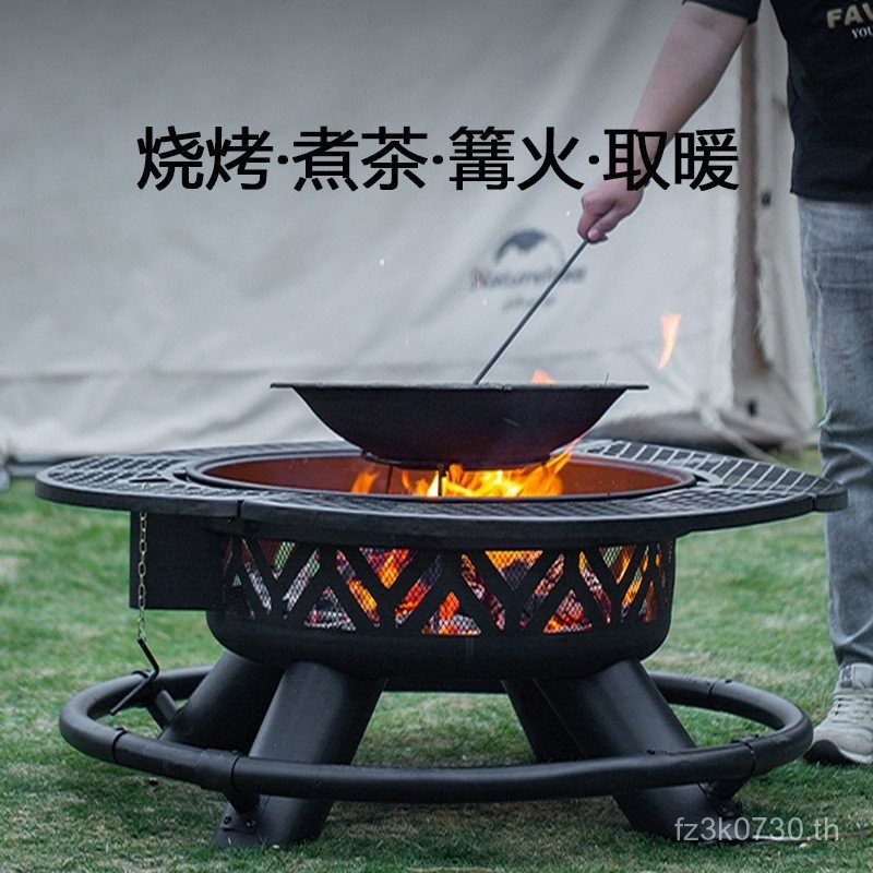 เตาย่างบาร์บีคิวกลางแจ้ง สำหรับวิลล่าและบ้าน พร้อมตารางรอบทิศทาง และbonfire grilling station K2BM