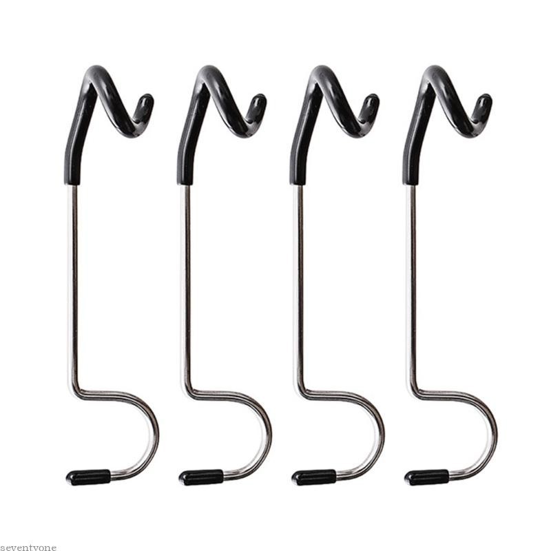 Seve 4 ชิ้น Camping Hook Hanger Hook โคมไฟแขวนเต็นท์ Rod โพสต์ตะขอแขวน