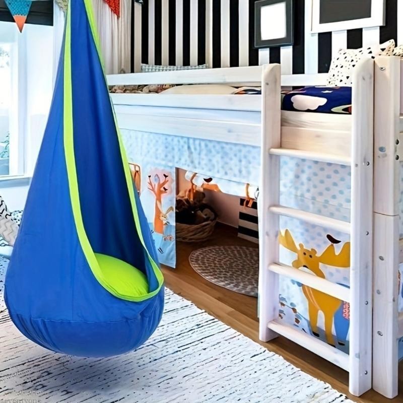 Seve 1 ชุด Kids Pod Swing ที่นั่งเต็นท์แบบแขวนพร้อมสายรัดนิรภัยและหัวเข็มขัดปีนเขา