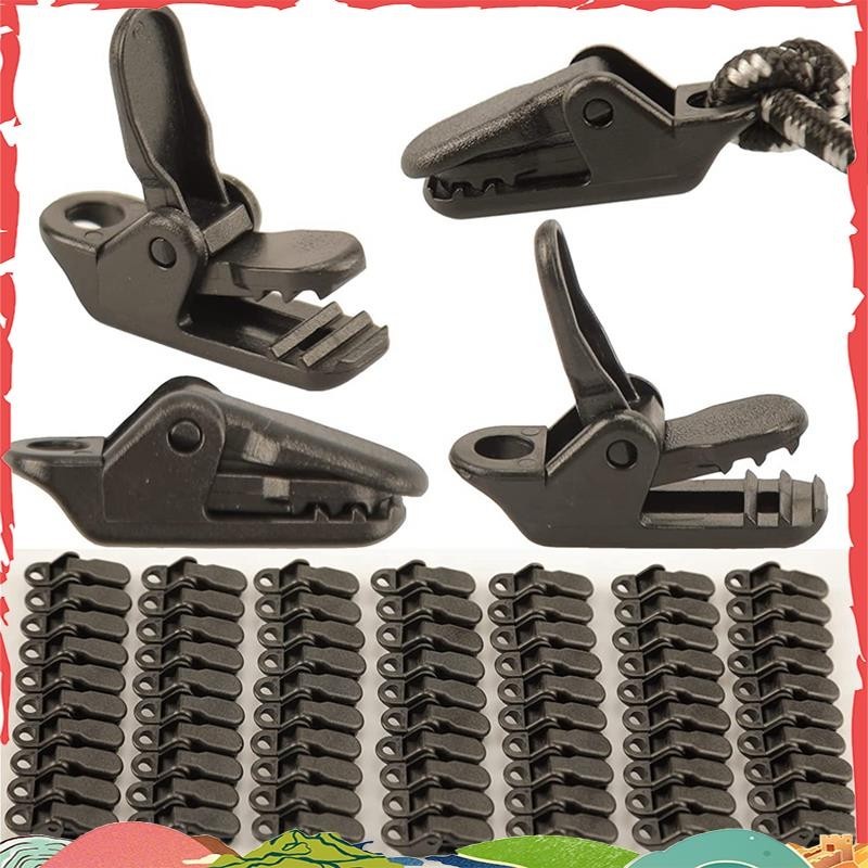 ตัวหนีบผ้าใบกันน้าซุปเปอร์70ชิ้นที่หนีบยึดเต็นท์กลางแจ้ง