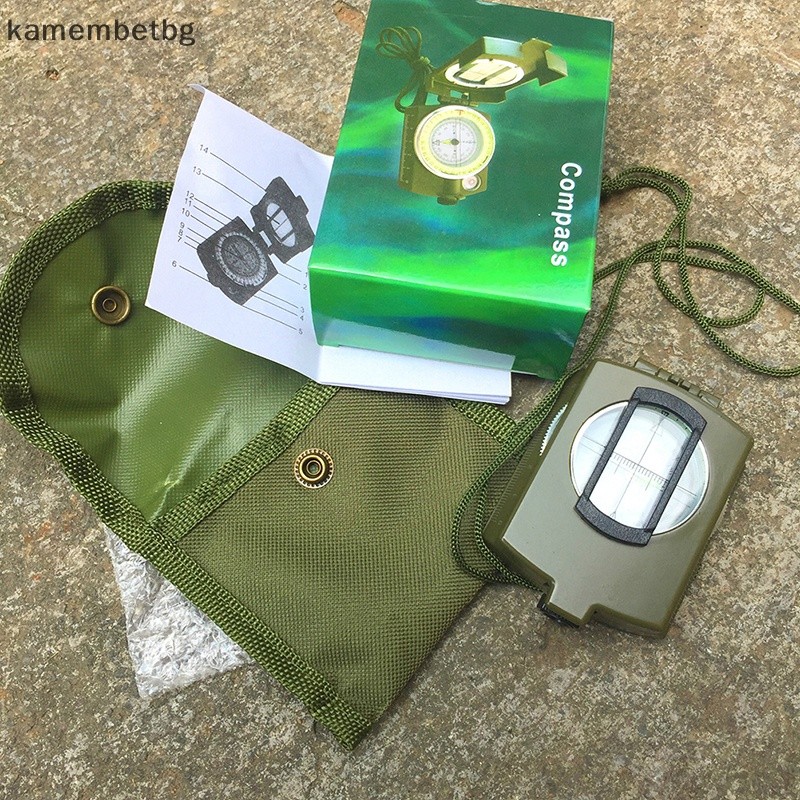 Kamembetbg เข็มทิศ เข็มทิศ สีเขียวทหาร อเนกประสงค์ ความแม่นยาสูง สาหรับเอาตัวรอดรถยนต์กลางแจ้ง