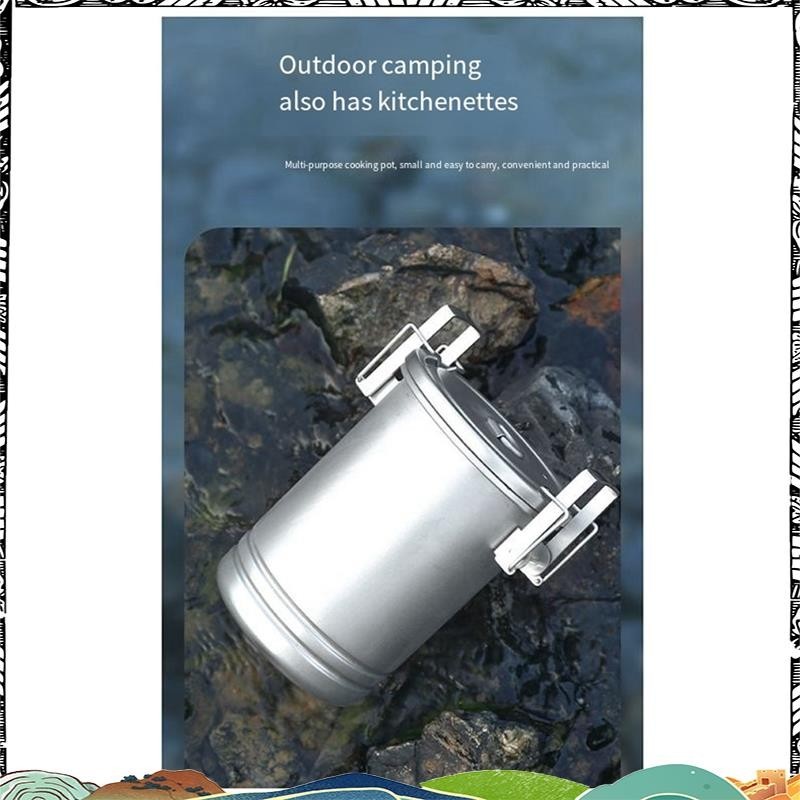 ซูเปอร์ตั้งแคมป์ชุดทาอาหารกลางแจ้งแบบพกพาปิกนิกตั้งแคมป์หม้อสแตนเลสมัลติฟังก์ชั่เดินทางตั้งแคมป์กระทะอุปกรณ์เสริมภาชนะบรรจุอาหารที่มีฝาปิดและจับแก้ว