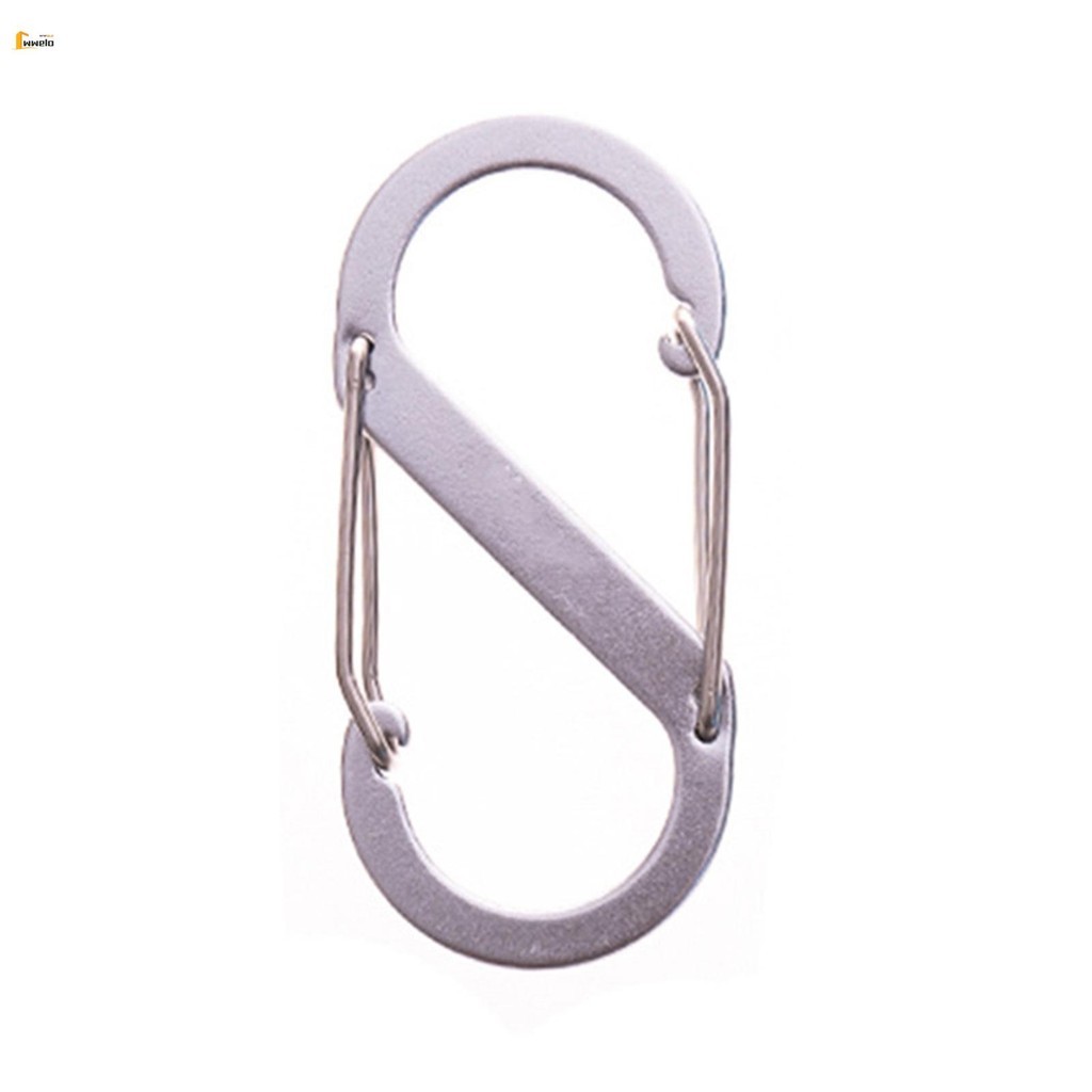 คาราบิเนอร์อลูมิเนียมรูปตัว O กับ snap hook สแตนเลส ใช้สำหรับเดินป่าและ Outdoor