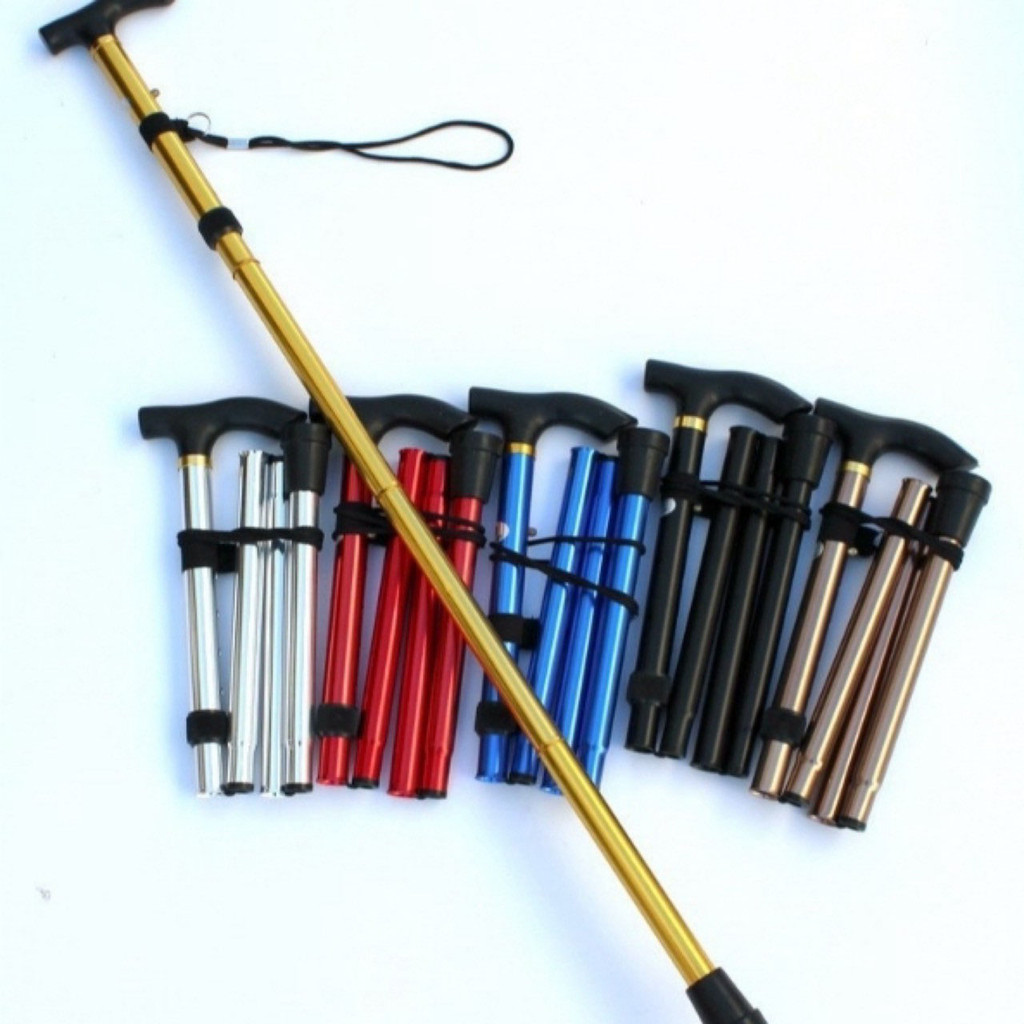 ไม้เท้า พับได้ ไม้เท้าเดินป่า ไม้เท้าช่วยเดิน ช่วยพยุง คนแก่ ผู้สูงอายุ Trekking Pole ยาว 95 ซม น้ำหนักเบา