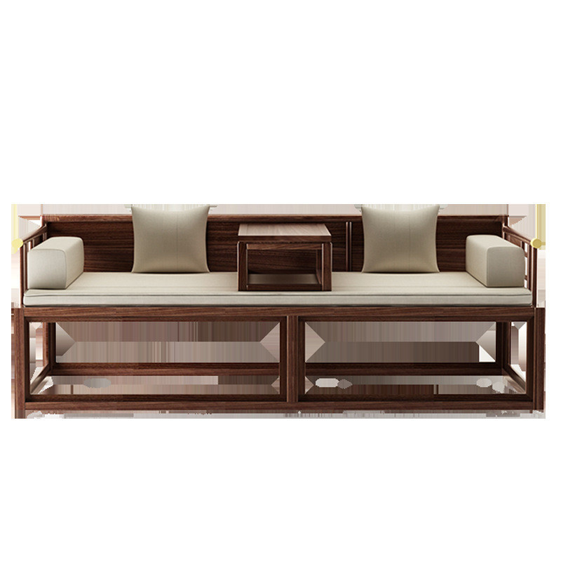 โซฟาปรับนอนทรงจีนแบบคลาสสิก วัสดุไม้อัดเอล์ม สไตล์เรียบง่ายสำหรับห้องนั่งเล่น พร้อมฟังก์ชันเก็บของใต้นั่ง