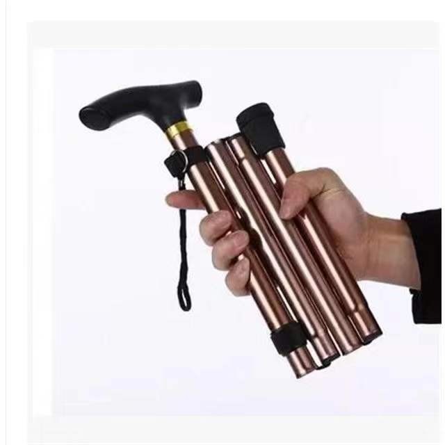 Trekking Pole พับ Crutches เทศกาลอลูมิเนียมอัลลอยด์กลางแจ้ง Telescopic Wal