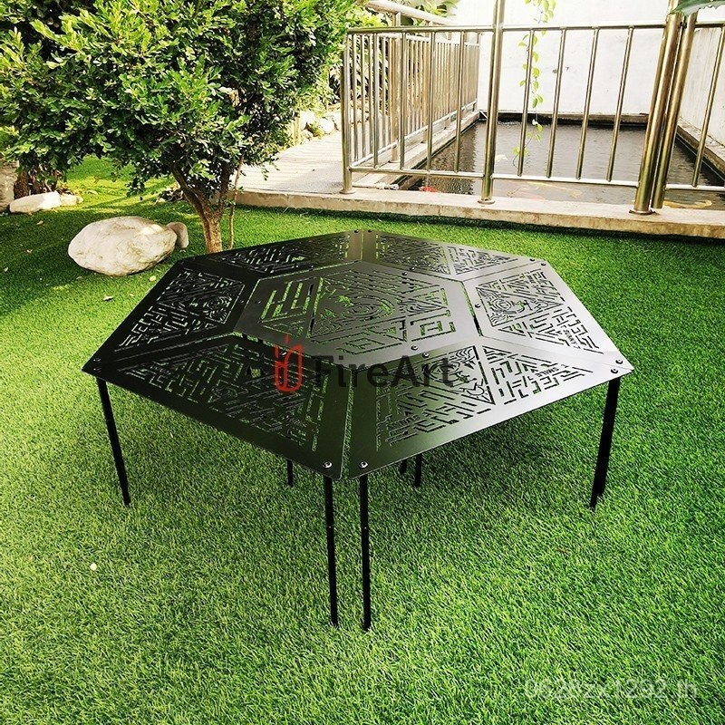 เตาบาร์บีคิวขนาดเล็กสำหรับตั้งแคมป์และปิกนิก สีดำ พกพาได้