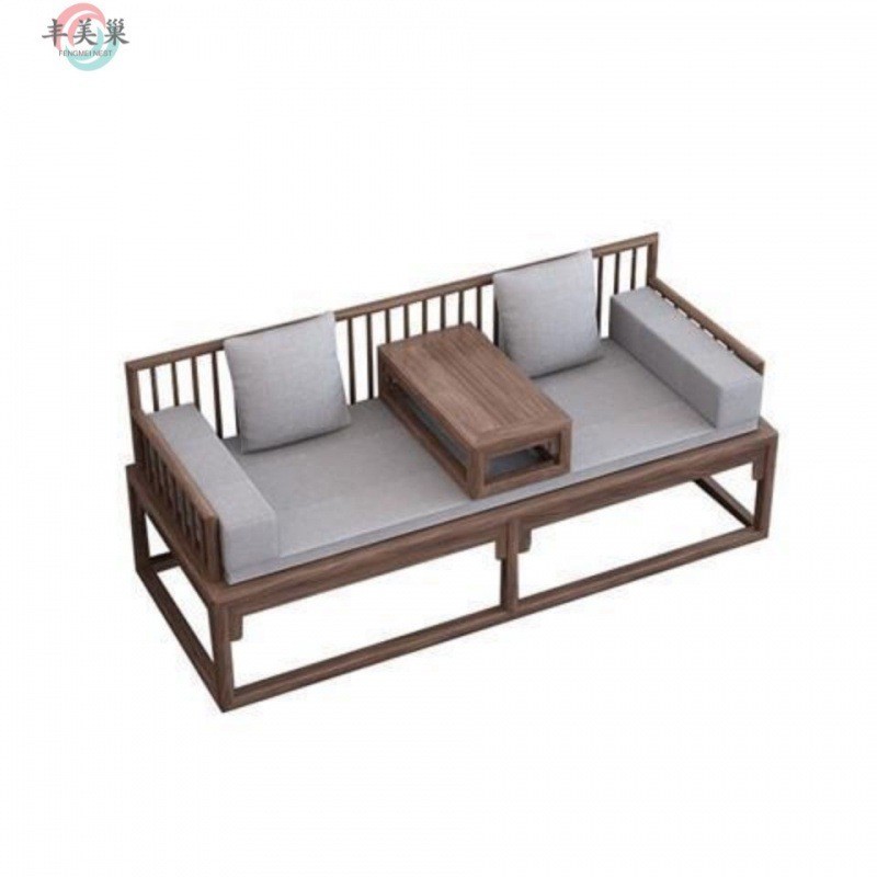 สไตล์ยุคกลางอรหันต์เตียงเลื่อนเตียงไม้เนื้อแข็งสไตล์จีน เอล์ม พาร์ทเมนท์ขนาดเล็กครัวเรือนห้องนั่งเล่นโซฟาหดนางสนม