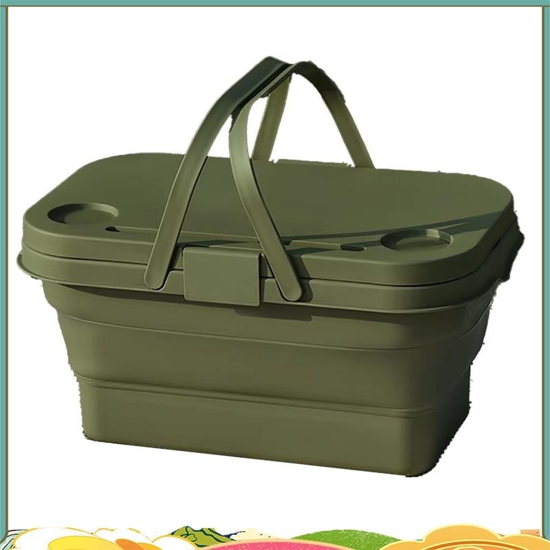 ชุดตะกร้าเก็บของแบบพับได้ตะกร้าปิกนิกกะลาสีที่รกร้างว่างเปล่ากล่องตั้งแคมป์ขนาดกะทัดรัดสาหรับปิกนิกกลางแจ้ง