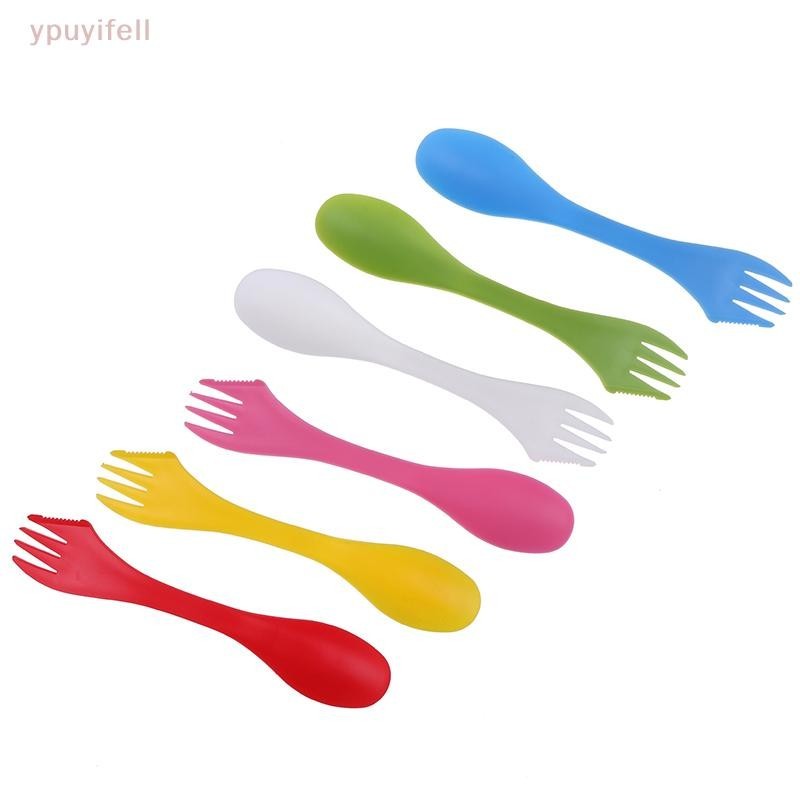 YPU 1p็อกk Ford 1 ช้อนส้อมเครื่องตัด Travel Camping Hiking combed อุปกรณ์ปิกนิกพลาสติก Spork mork สโนนคอท nicen