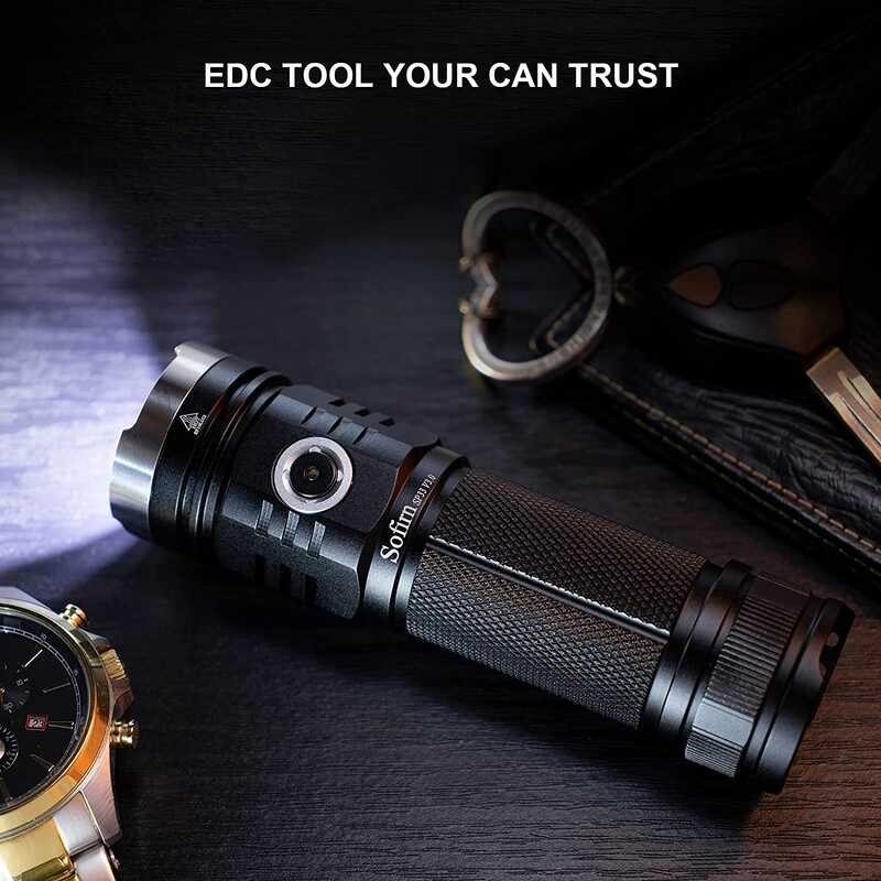 SP33V30 3500lm Sofin Poweful LED Flashlight USB C Rechageable tactical Toch 26650 Light XHP502 wi