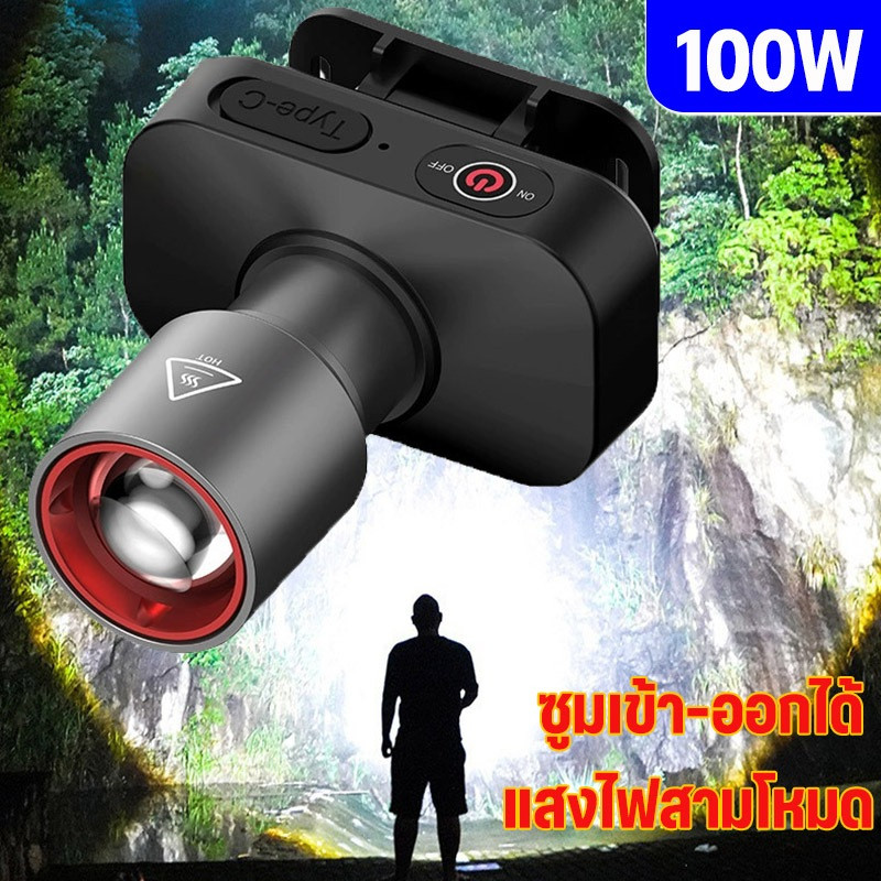 ฮอต ไฟฉายคาดหัวสุดคุ้มแสงสีขาว ปรับสามโหมด แถมสายคาดหัว ซูมได้ไกลมากๆ